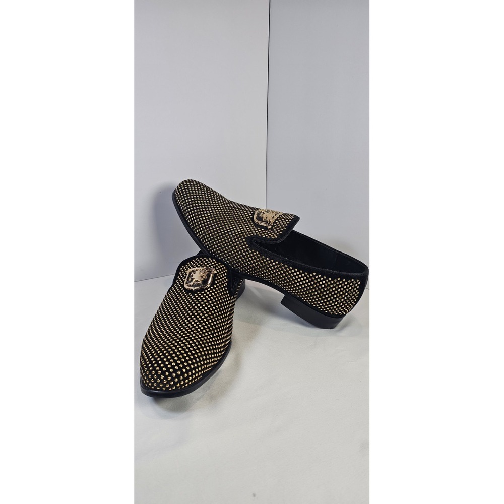 Stacy Adams Men's Gold Studded Slip-On Loafers - Swagger Style 10.5‎ 25228-715